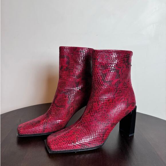 Stuart Weitzman Red Ankle Boots - Picture 3 of 8